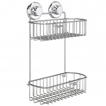 Suction Cup Shower Caddy with Hooks (2 Tier) HA-73136